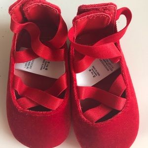 Janie and jack red shoes 3-6 months